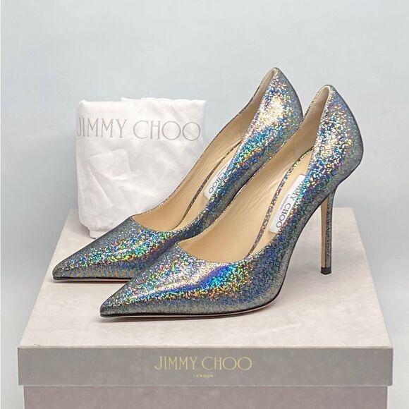 Jimmy Choo Love Iridescent Silver Pump size 38.5 - Picture 10 of 12